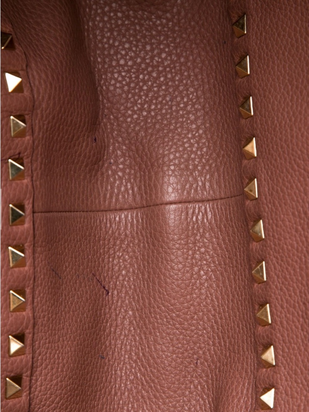 Valentino Garavani Burgundy Leather Rockstud Tote - Picture 7 of 8